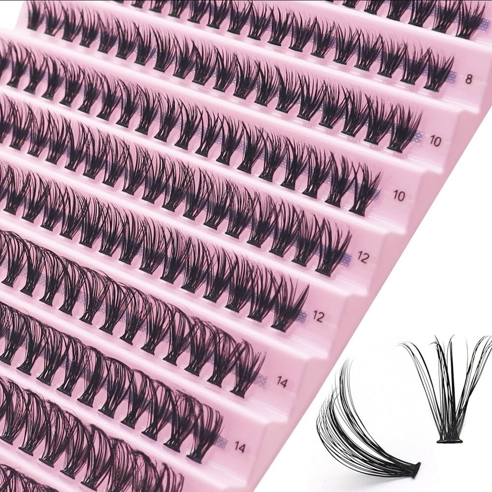 Eyelash Extension Human Hair - 40D 8/10/12/14/16mm Individual Lash Clusters Volume