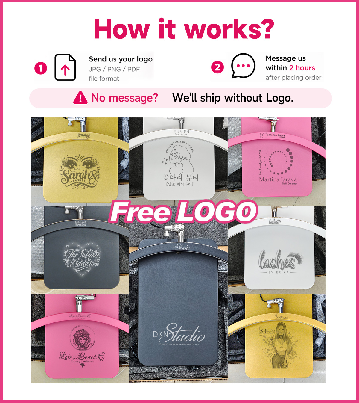 Free LOGO LED Half Moon Lash L - đánh giá và giá Eyelash Extension No 9