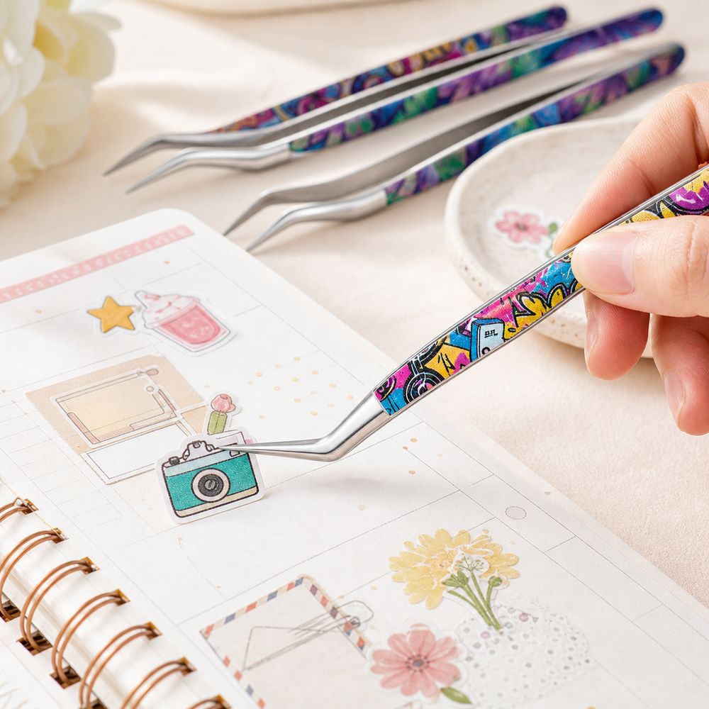 Metal Curved Stickers Tweezers - đánh giá và giá Lash Mapping Sticker