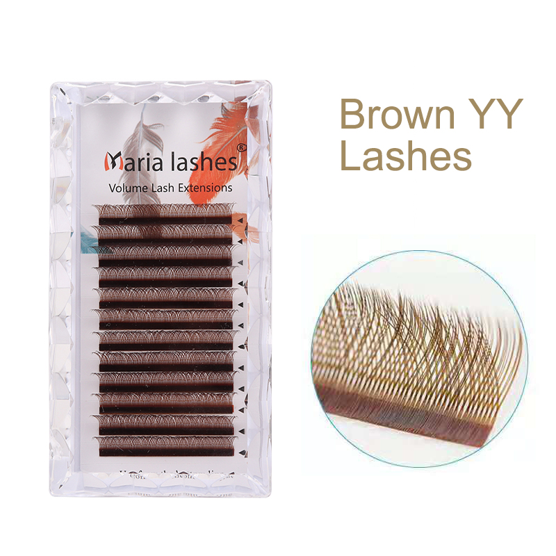 MARIA Brown YY Shaped Eyelash  - đánh giá và giá Eyelash Extension Yelix