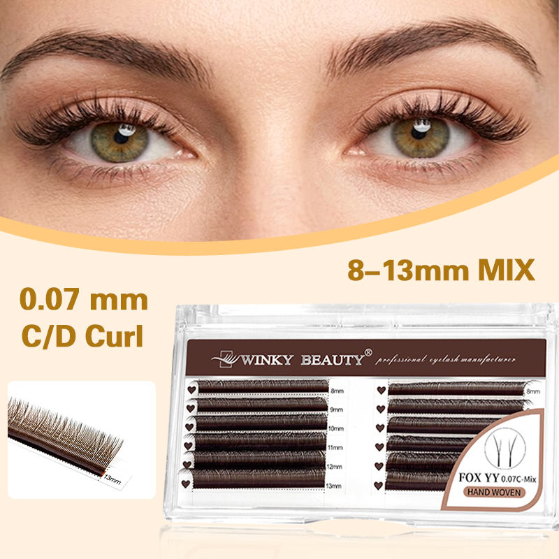 Winky Beauty Brown Fox Yy Lash - đánh giá và giá Eyelash Extension Y Shape