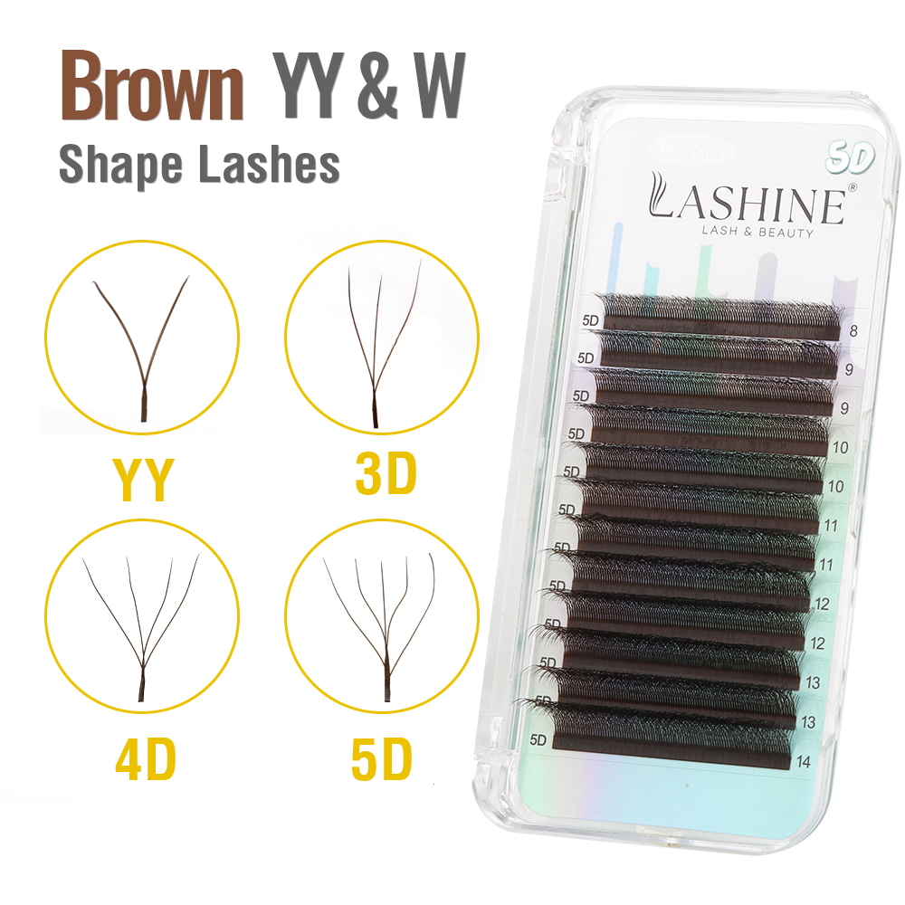 LASHINE Brown YY/3D/4D/5D W Sh - đánh giá và giá Eyelash Extension Yelix