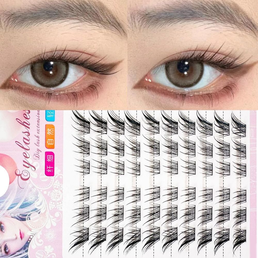 3D Cat Eye Clusters Lashes Nat - đánh giá và giá Eyelash Extension Human Hair