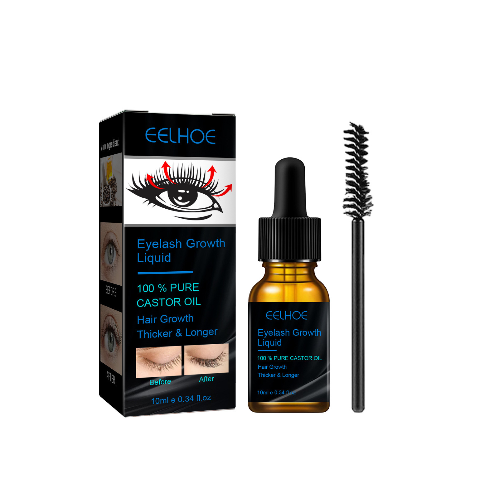 Castor Oil Eyelash Growth Seru - đánh giá và giá Eyelash Extension Human Hair
